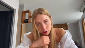 Petite Blonde Teen Gives A Pov Blowjob In Hd