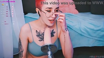 Adorable Androgynous Person Enjoys Oral Sex With A Sex Toy