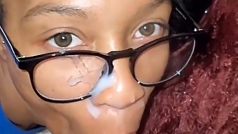 Black Woman Gets Covered In Cum On Her Face