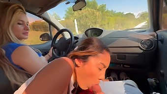 Two Amateur Girls Take Me For A Ride And Give Me A Deepthroat Blowjob